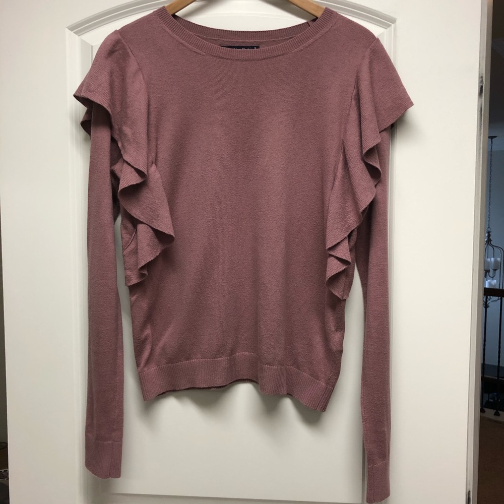 Abercrombie Ruffle Sweater in Light Purple